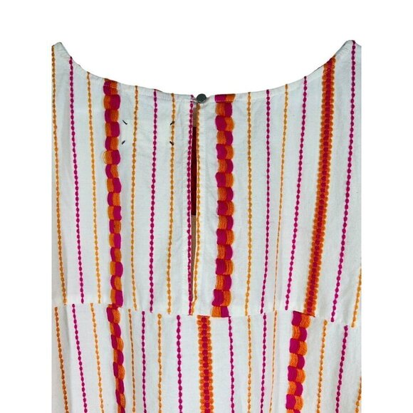 Lou & Grey Tunic Dress Size XS Embroidered Colorful Striped 3/4 Sleeve Short - Picture 13 of 16